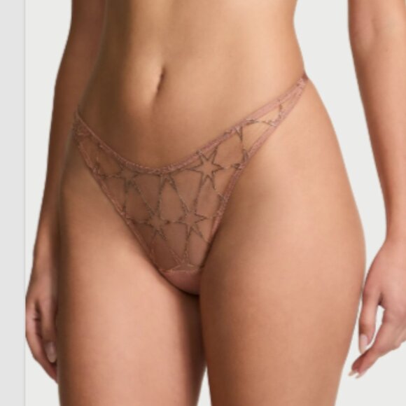 Victoria's Secret Very Sexy Stardust Embroidery Rose Gold Unlined Bra 34D Set - Picture 6 of 16